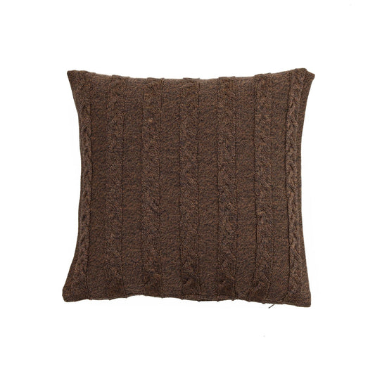 Kissenhülle 40x40cm Zopf, braun - Lenz & Leif