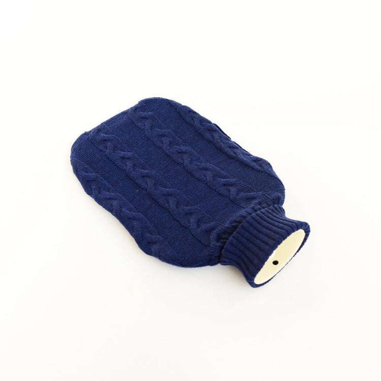 Wärmflasche Zopf, dunkelblau - Lenz & Leif