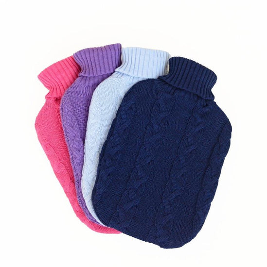 Wärmflasche Zopf, dunkelblau - Lenz & Leif