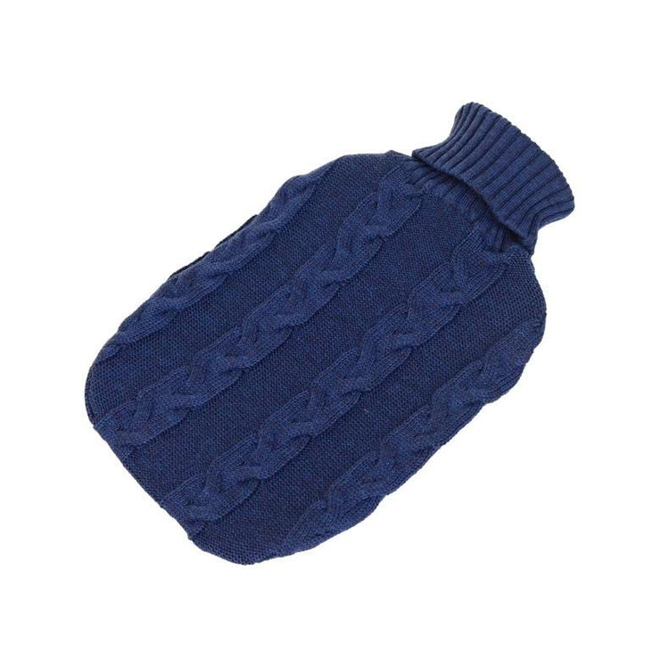 Wärmflasche Zopf, dunkelblau - Lenz & Leif