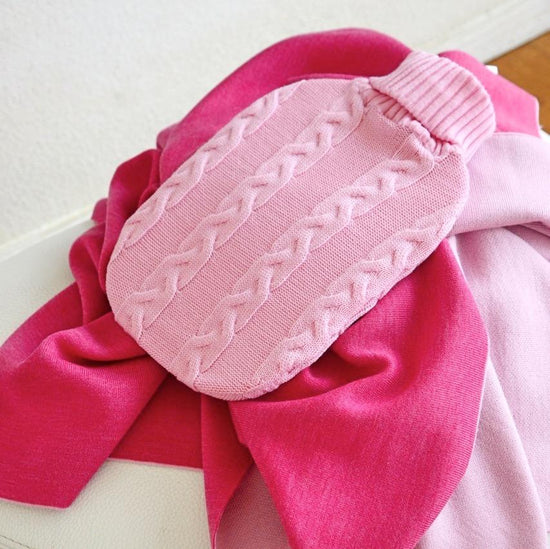 Wärmflasche Zopf, rosa - Lenz & Leif