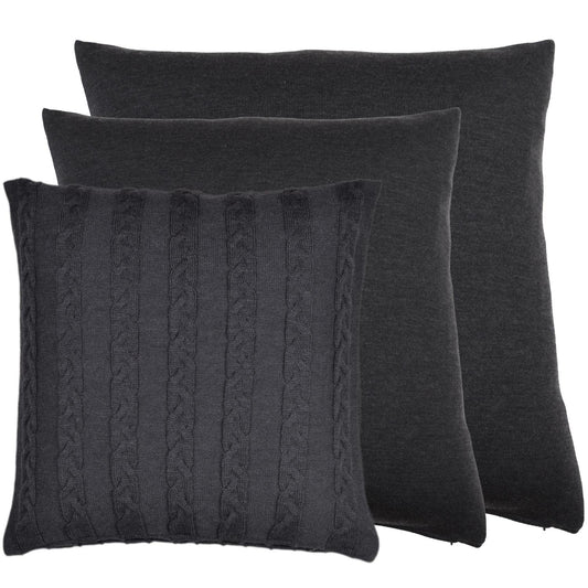 Kissenhülle 60x60cm uni,  dunkelgrau - Lenz & Leif