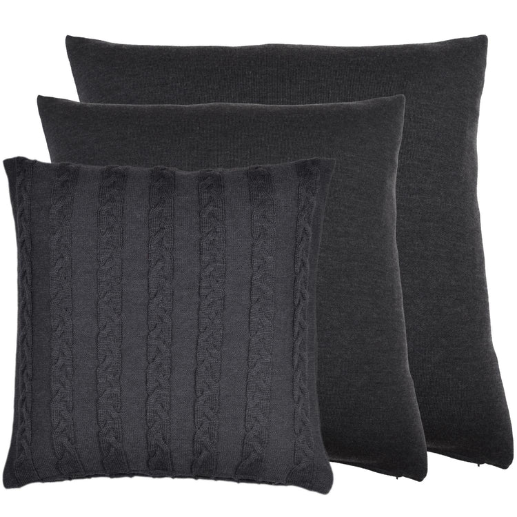 Kissenhülle 60x60cm uni,  dunkelgrau - Lenz & Leif