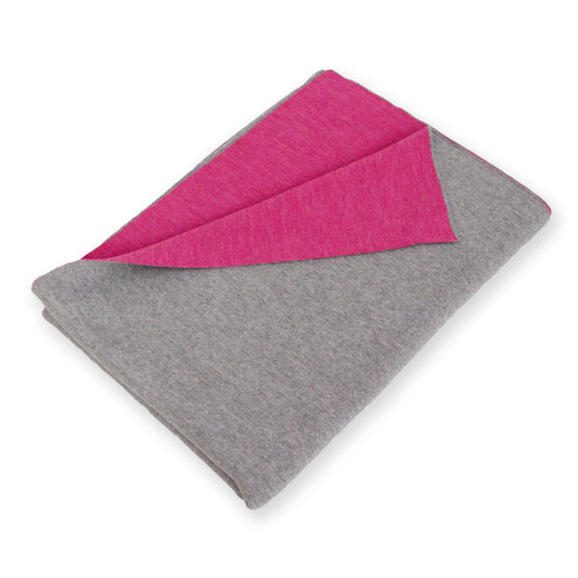 Decke 140x180cm Doubleface, grau/magenta - Lenz & Leif