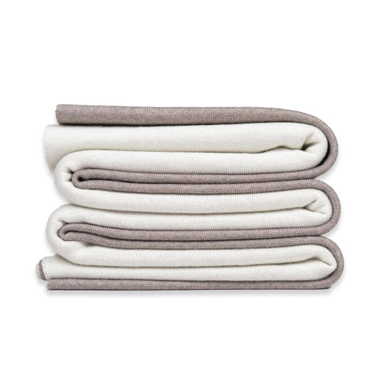 Decke 140x180cm Doubleface, beige/weiß - Lenz & Leif