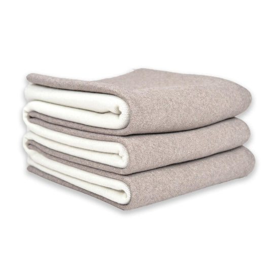 Decke 140x180cm Doubleface, beige/weiß - Lenz & Leif