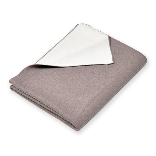 Decke 140x180cm Doubleface, beige/weiß - Lenz & Leif