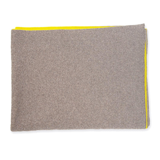 Decke 140x180cm Doubleface, beige/gelb - Lenz & Leif