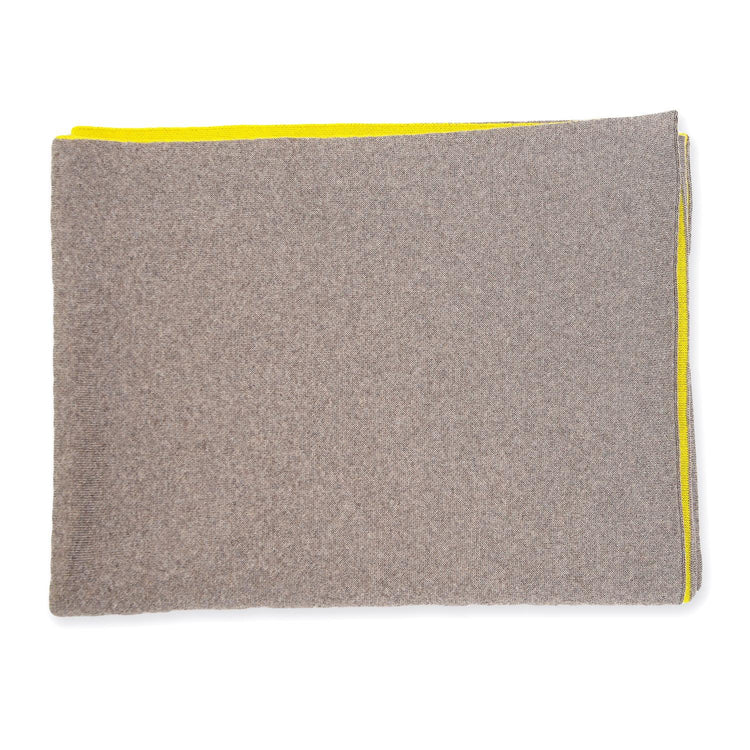 Decke 140x180cm Doubleface, beige/gelb - Lenz & Leif