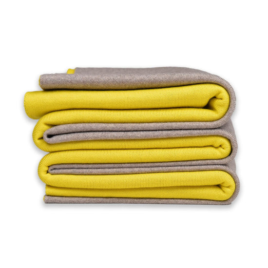 Decke 140x180cm Doubleface, beige/gelb - Lenz & Leif