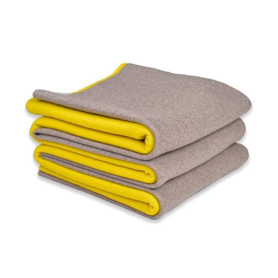 Decke 140x180cm Doubleface, beige/gelb - Lenz & Leif