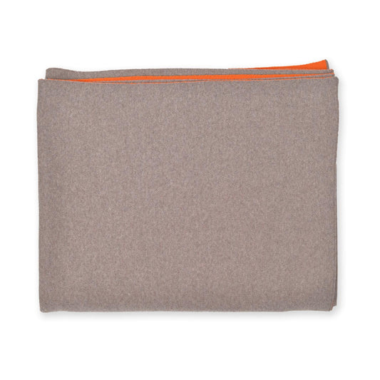 Decke 140x180cm Doubleface, beige/orange - Lenz & Leif
