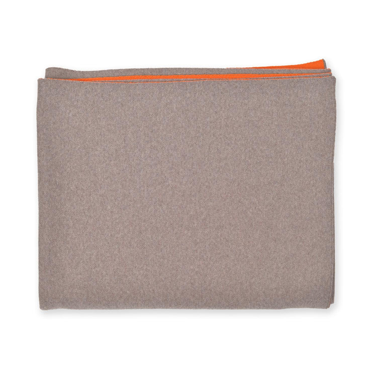Decke 140x180cm Doubleface, beige/orange - Lenz & Leif