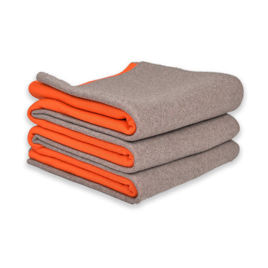 Decke 140x180cm Doubleface, beige/orange - Lenz & Leif