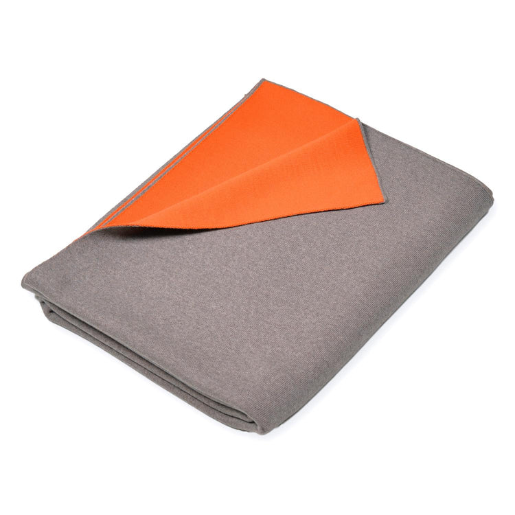 Decke 140x180cm Doubleface, beige/orange - Lenz & Leif