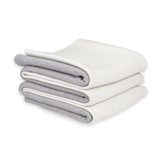 Decke 140x180cm Doubleface, weiß/grau - Lenz & Leif