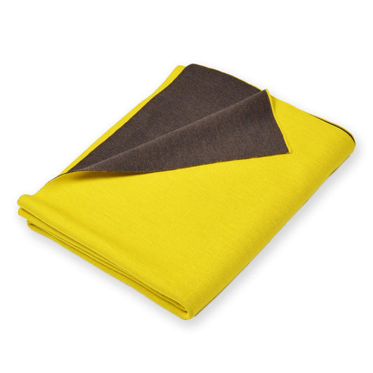 Decke 140x180cm Doubleface, gelb/braun - Lenz & Leif