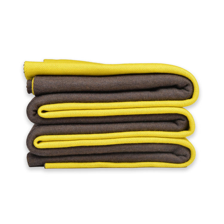 Decke 140x180cm Doubleface, gelb/braun - Lenz & Leif