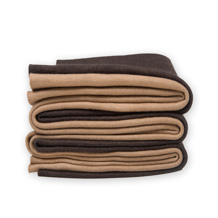 Decke 140x180cm Doubleface, braun/camel - Lenz & Leif