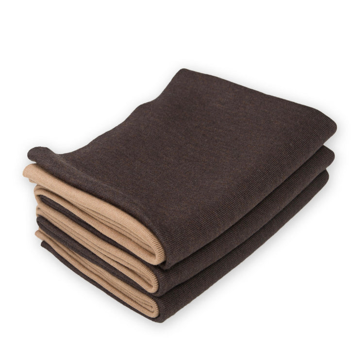 Decke 140x180cm Doubleface, braun/camel - Lenz & Leif