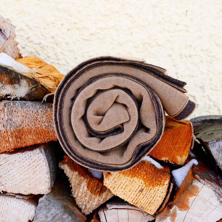 Decke 140x180cm Doubleface, braun/camel - Lenz & Leif