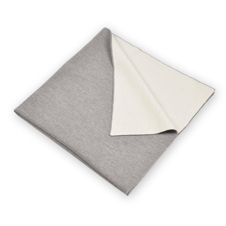 Baby/Kinderdecke 90x90cm Doubleface grau/weiß