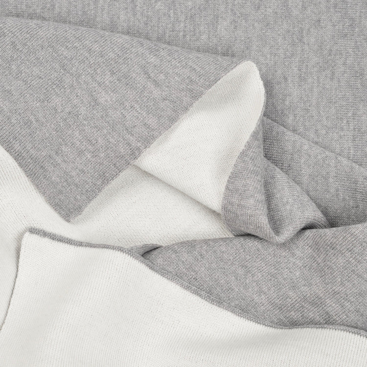 Baby/Kinderdecke 90x90cm Doubleface grau/weiß