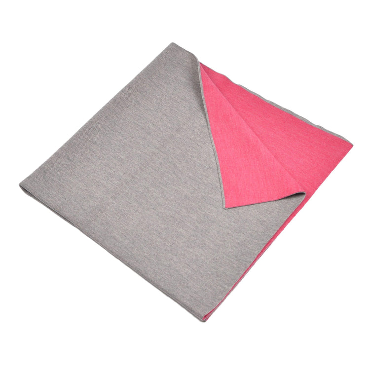 Baby/Kinderdecke 90x90cm Doubleface grau/magenta