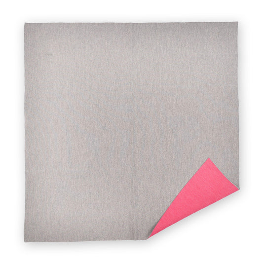 Baby / children's blanket 90x90cm double face gray / magenta