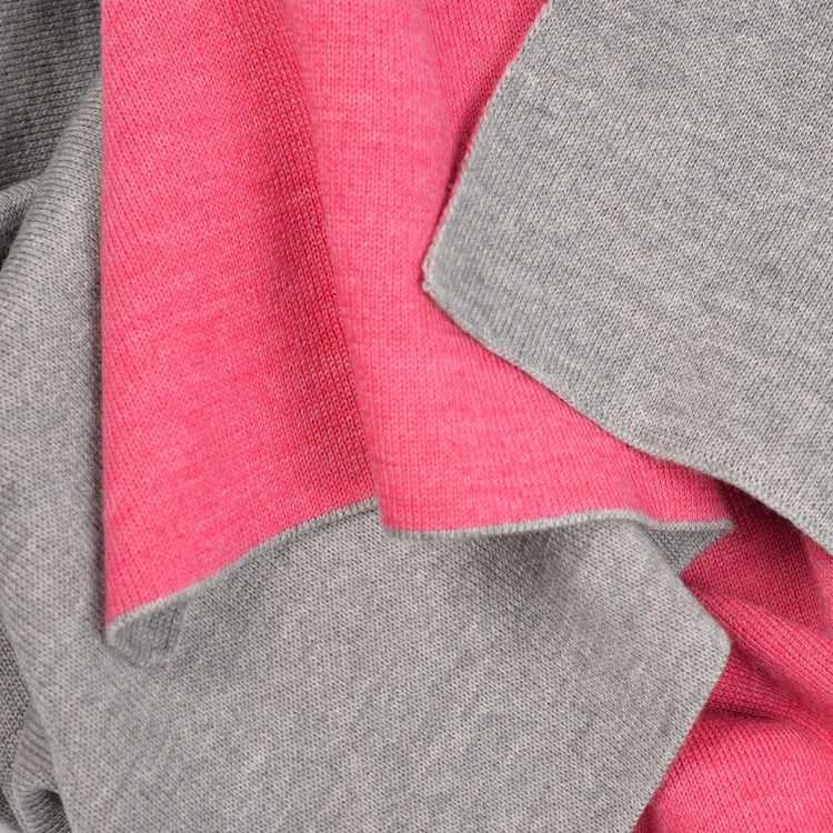 Baby/Kinderdecke 90x90cm Doubleface grau/magenta