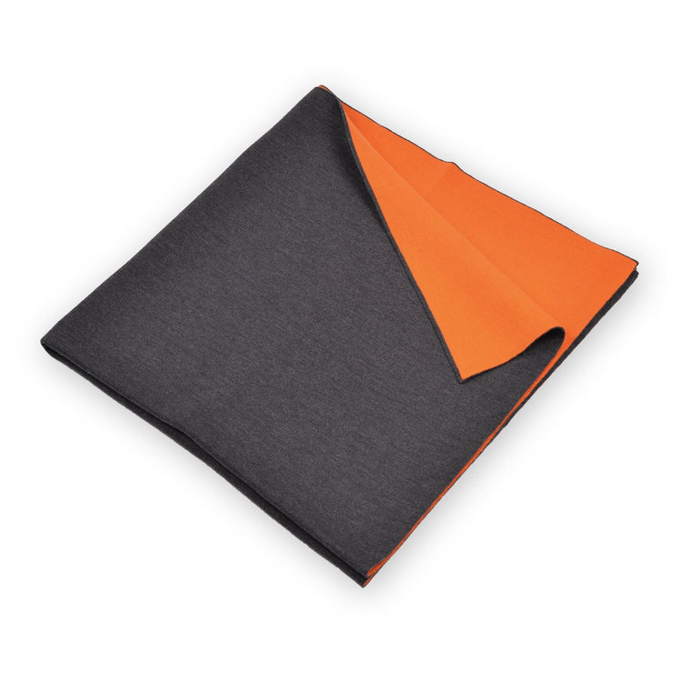 Baby / children's blanket 90x90cm double face dark gray / orange