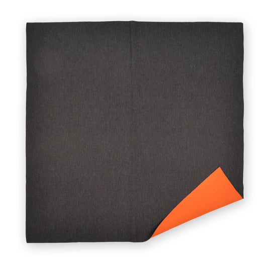 Baby / children's blanket 90x90cm double face dark gray / orange