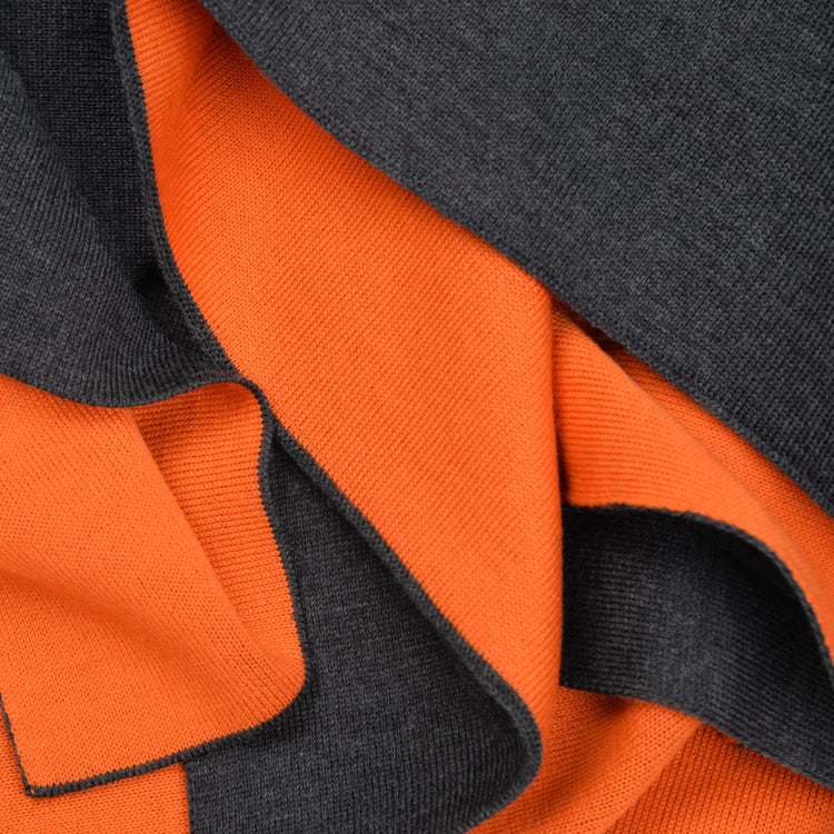 Baby/Kinderdecke 90x90cm Doubleface dunkelgrau/orange