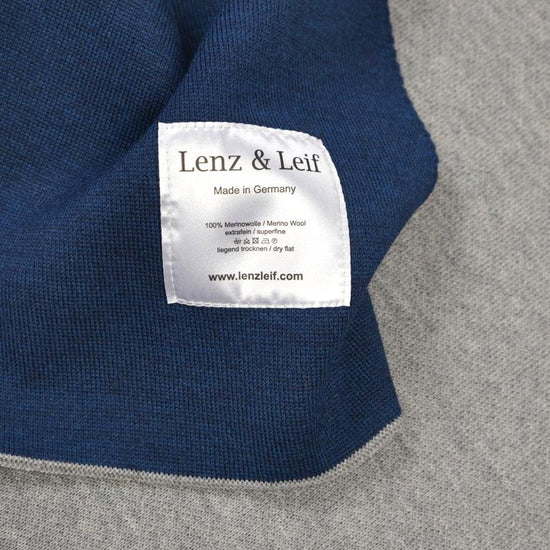 Decke 140x180cm 2 Snowflakes, grau/blau - Lenz & Leif