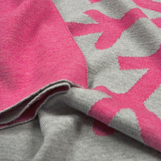 Decke 140x180cm 2 Snowflakes, grau/magenta - Lenz & Leif