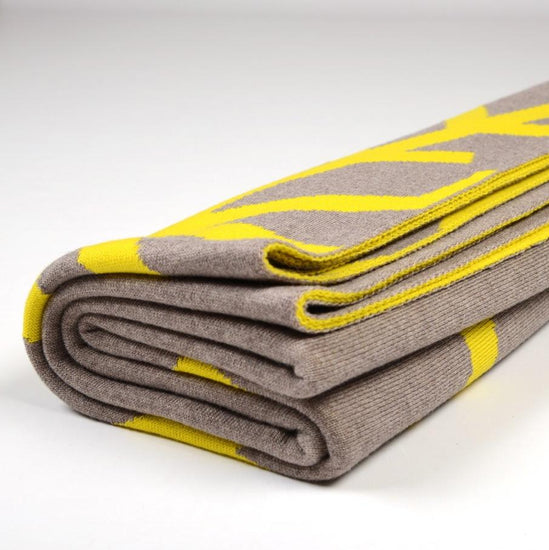 Decke 140x180cm 2 Snowflakes, beige/gelb - Lenz & Leif