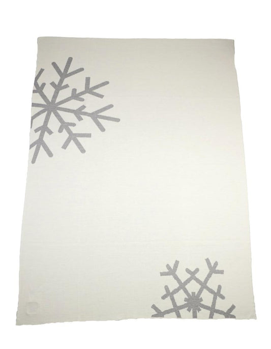 Decke 140x180cm 2 Snowflakes, weiß/grau - Lenz & Leif
