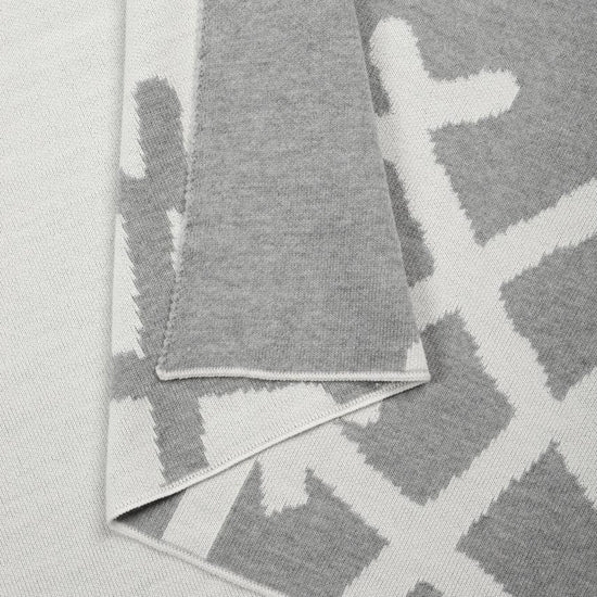 Decke 140x180cm 2 Snowflakes, weiß/grau - Lenz & Leif