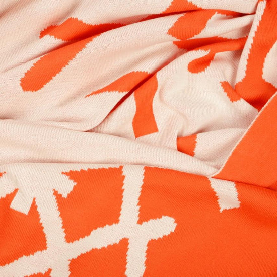 Decke 140x180cm 2 Snowflakes, weiß/orange - Lenz & Leif