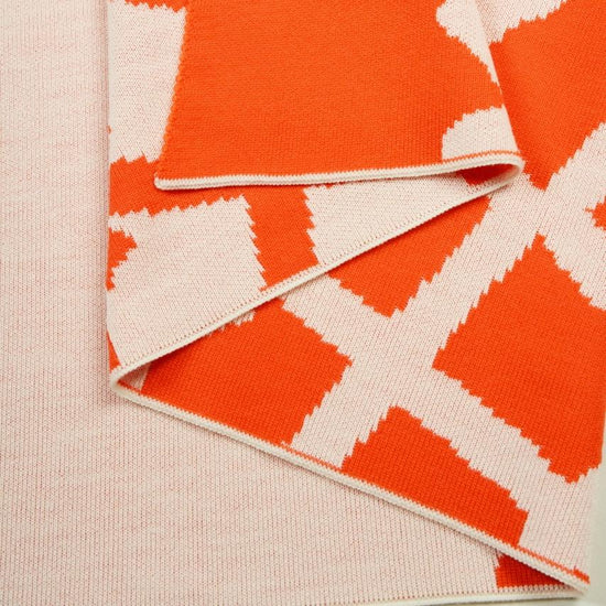 Decke 140x180cm 2 Snowflakes, weiß/orange - Lenz & Leif