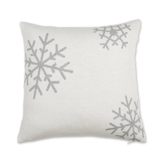 Kissenhülle 50x50cm Snowflakes, weiß/grau - Lenz & Leif