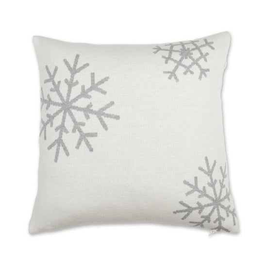 Kissenhülle 50x50cm Snowflakes, weiß/grau - Lenz & Leif
