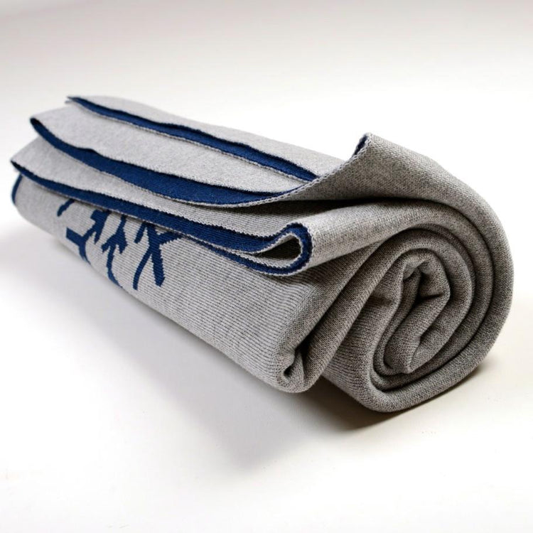 Decke 140x180cm 13 Snowflakes, grau/blau - Lenz & Leif