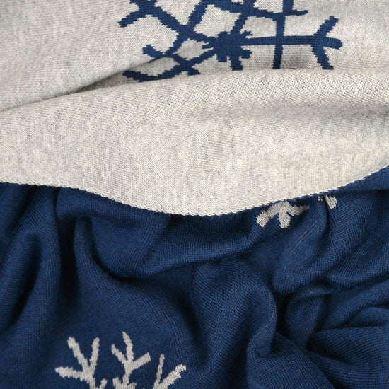 Decke 140x180cm 13 Snowflakes, grau/blau - Lenz & Leif