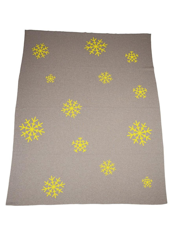 Decke 140x180cm 13 Snowflakes, beige/gelb - Lenz & Leif