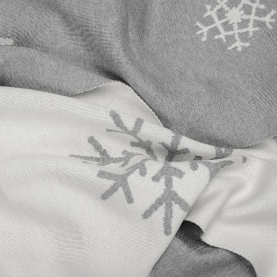 Decke 140x180cm 13 Snowflakes, weiß/grau - Lenz & Leif