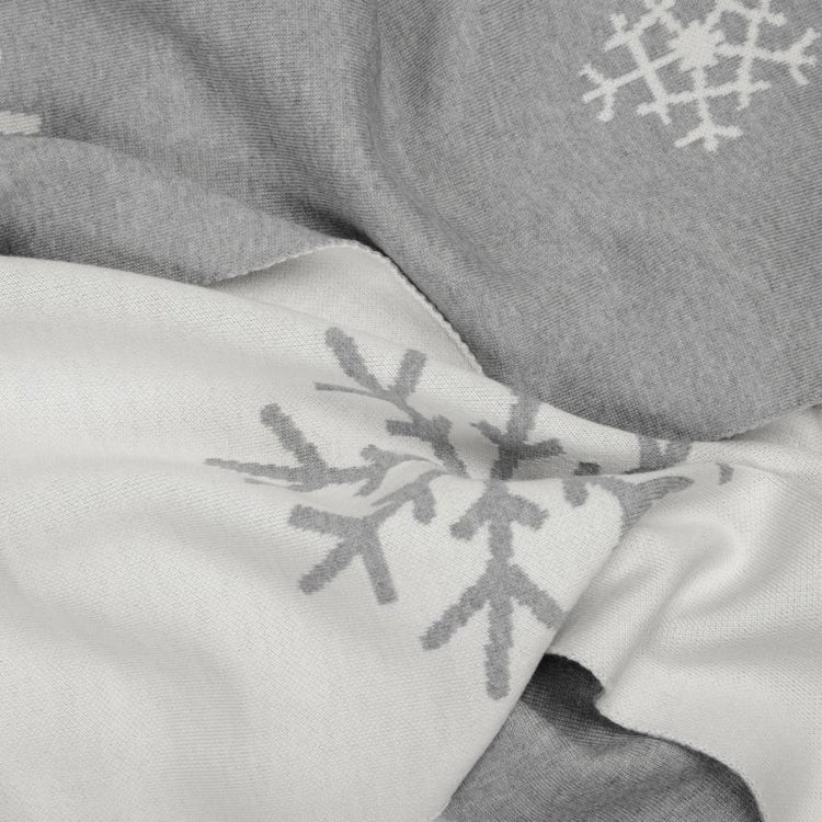 Decke 140x180cm 13 Snowflakes, weiß/grau - Lenz & Leif