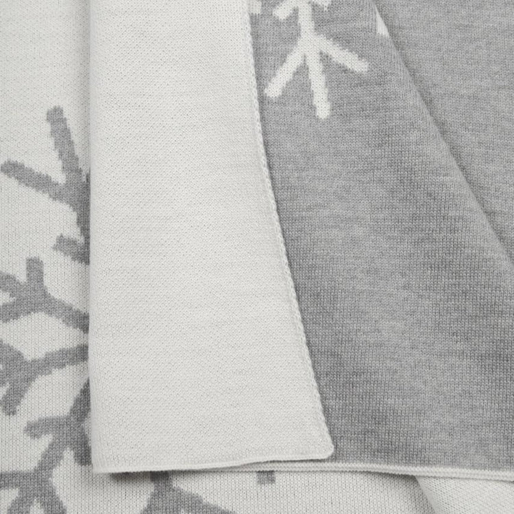 Decke 140x180cm 13 Snowflakes, weiß/grau - Lenz & Leif