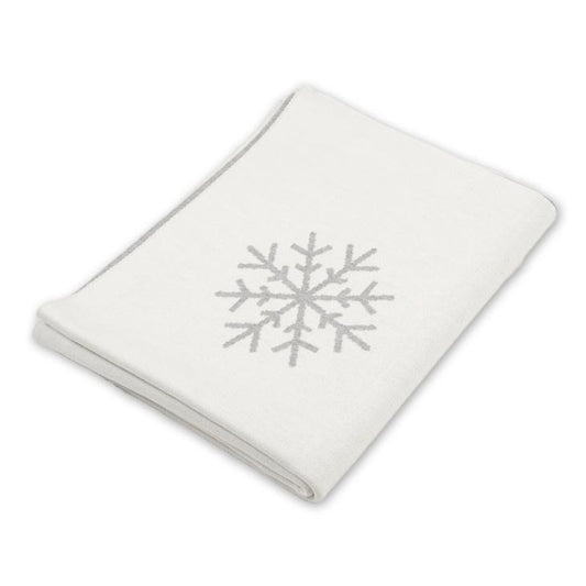 Decke 140x180cm 13 Snowflakes, weiß/grau - Lenz & Leif