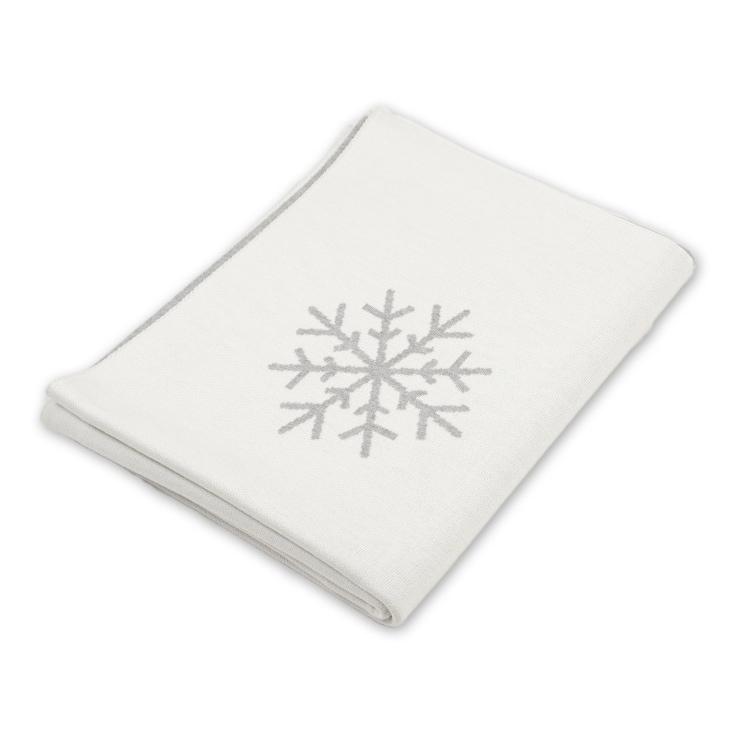 Decke 140x180cm 13 Snowflakes, weiß/grau - Lenz & Leif